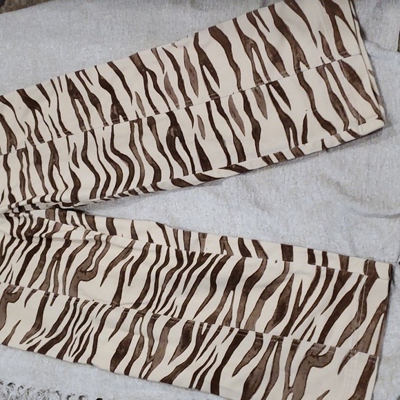 Anthropology keepers garcia  brown zebra print high waist wide leg pants… - Picture 10 of 12